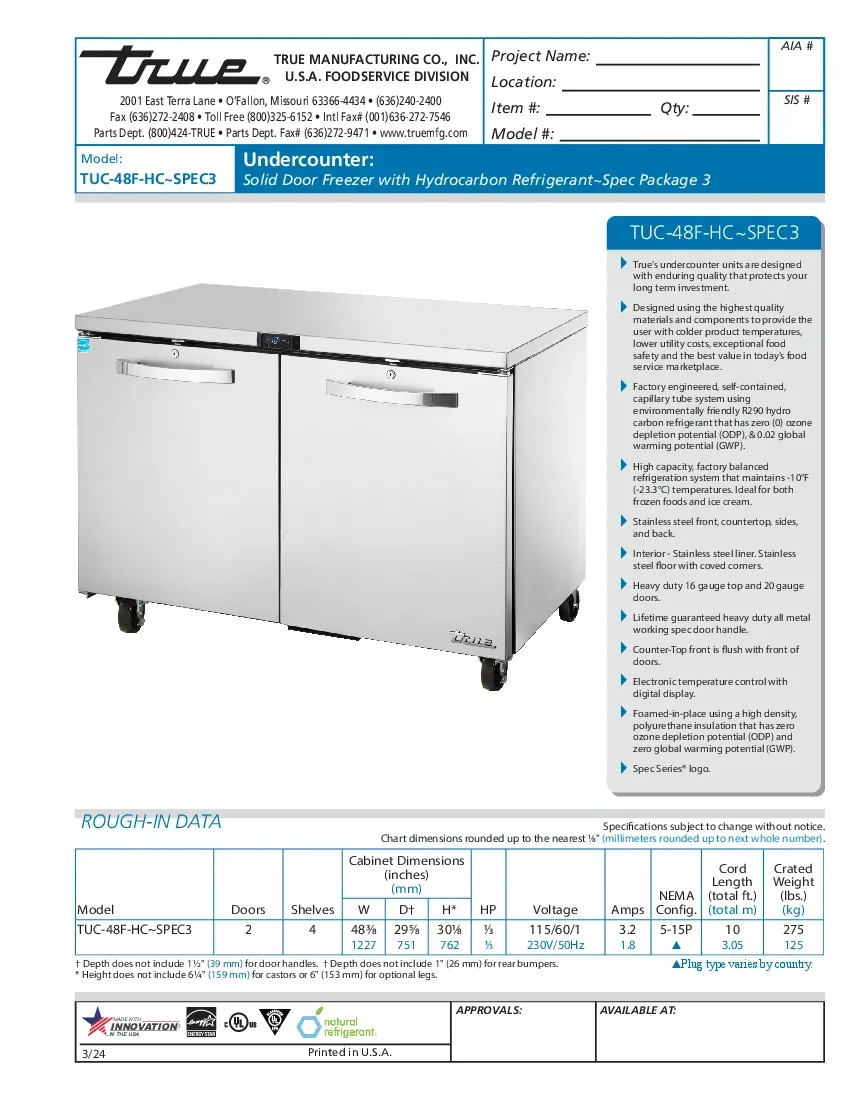 true-manufacturing-tuc-48f-hc-spec3-freezer-undercounter-reach-in-specsheet-26052434gr3f.pdf