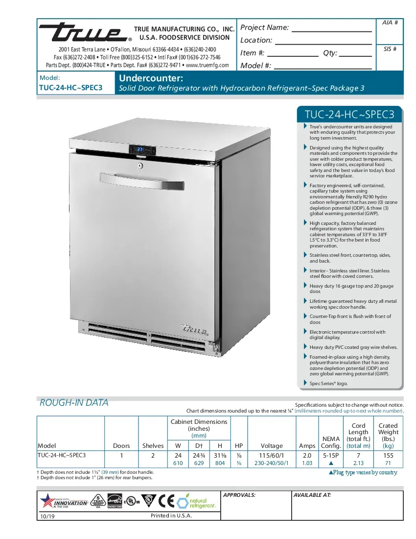 true-manufacturing-tuc-24-hc-spec3-refrigerator-undercounter-reach-in-specs-26052492ybsf.pdf