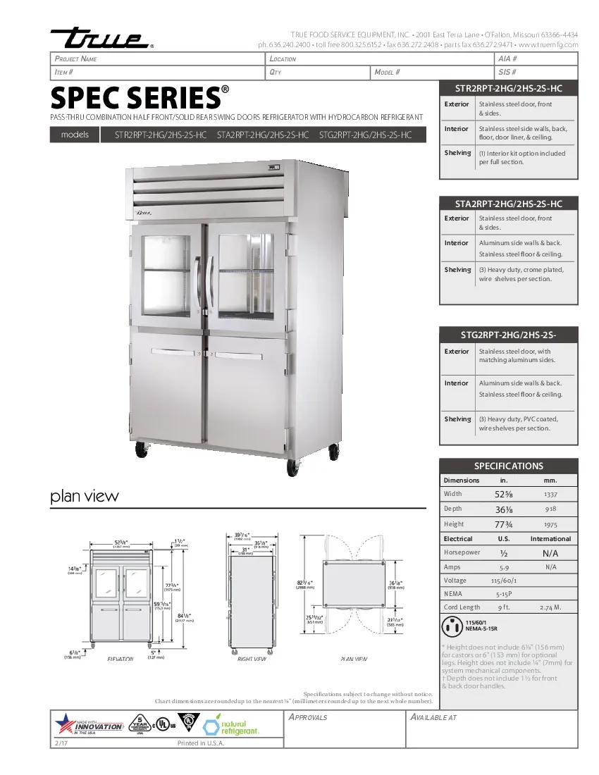 true-manufacturing-sta2rpt-2hg-2hs-2s-hc-refrigerator-pass-thru-specsheet-260524gfilwx.pdf