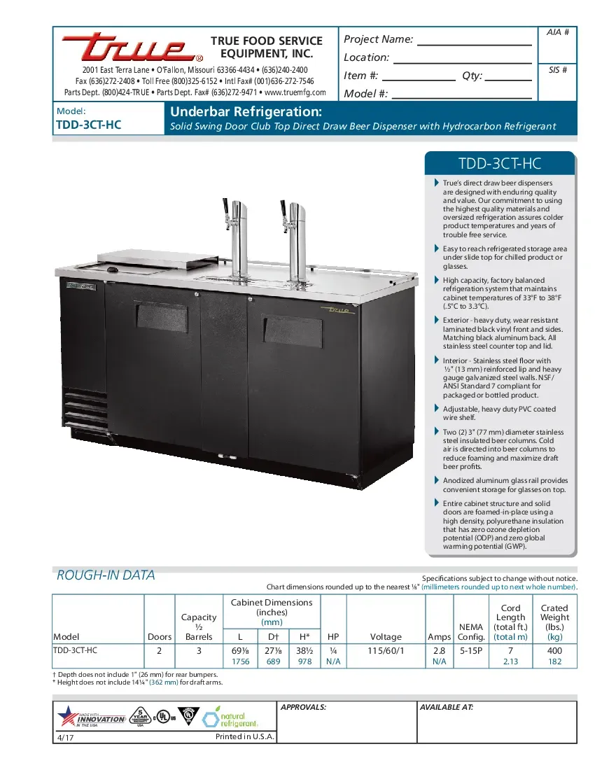 true-manufacturing-tdd-3ct-hc-draft-beer-cooler-specsheet-2605247m24ag.pdf