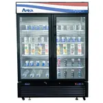Atosa USA MCF8733GR, Black Exterior Glass Two (2) Door Merchandiser Refrigerator