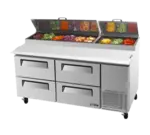 Turbo Air TPR-67SD-D4-N, Refrigerated Counter, Pizza Prep Table