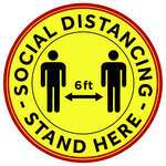 Winco , PFD-12Y, Social Distancing Floor Decal